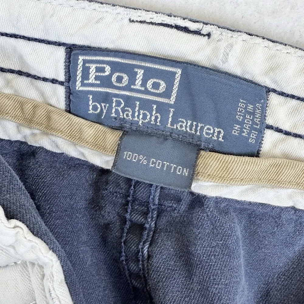 Vintage Polo Ralph Lauren Cargo Shorts Men 40 BlueCotton Rugged Gorpcore Utility